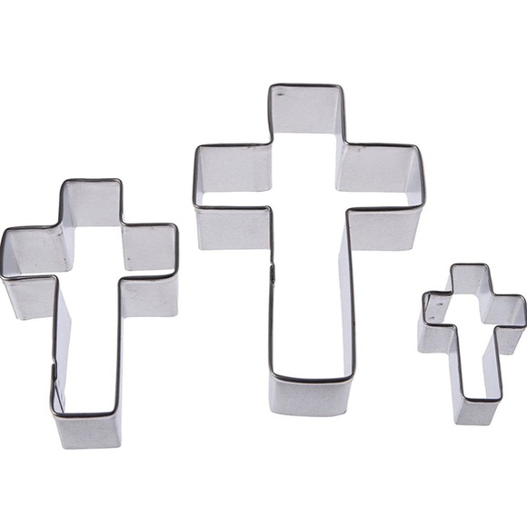 Set of 3 Tinplated Cross Cookie Cutters by R&M - Picture 2 of 6